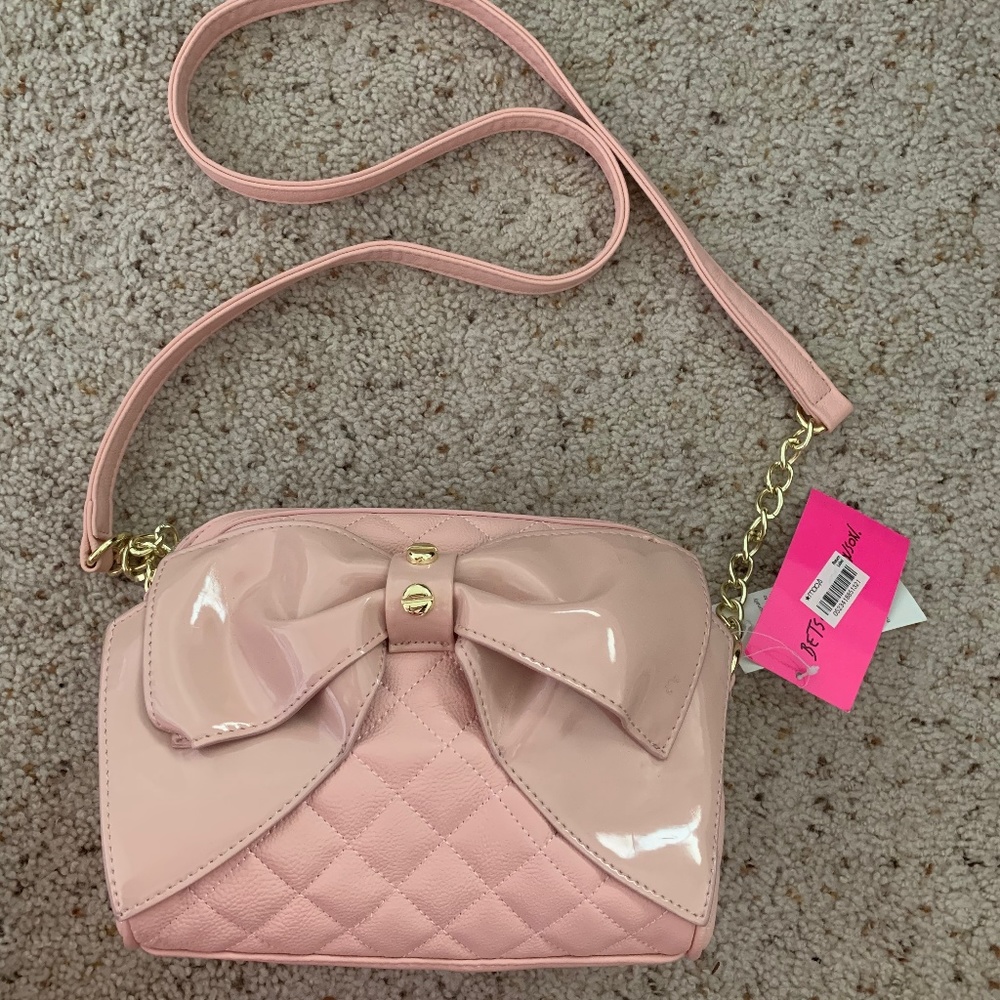 Betsy Johnson Blush Pink Bow Bag